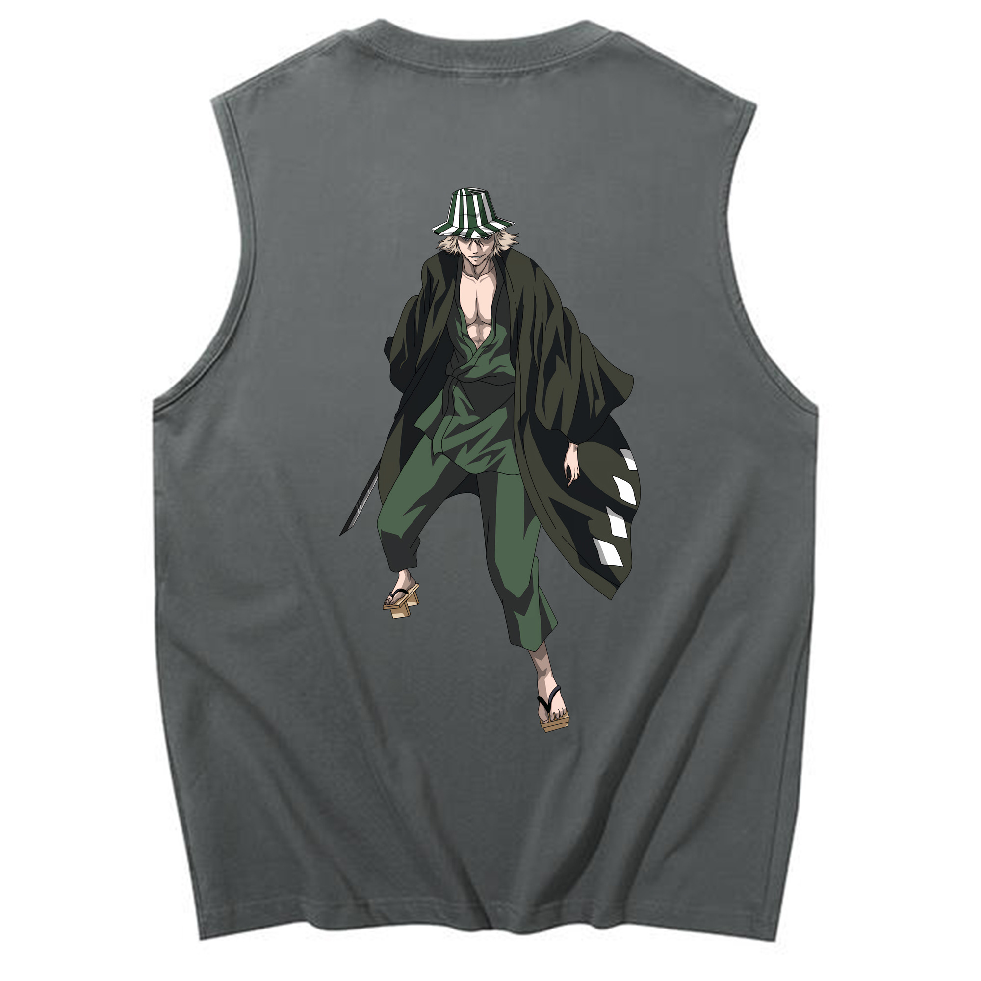 （画像用） "ブリーチ 浦原 喜助（うらはら きすけ） BLEACH Urahara Kisuke " コットン100％タンクトップ（背面プリント）